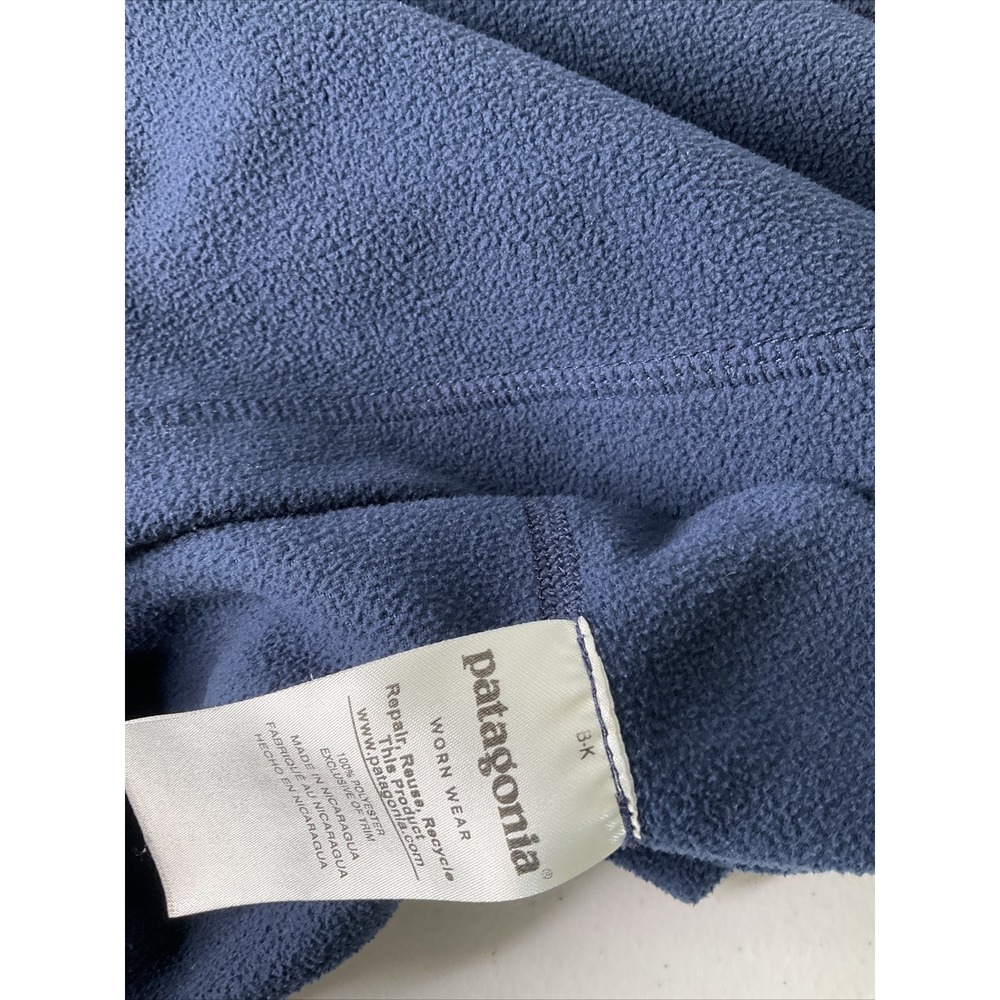 Patagonia 1/4 Zip Pullover Fleece Sweater Mens Sz L Navy Blue Data Masons Logo - Picture 5 of 8